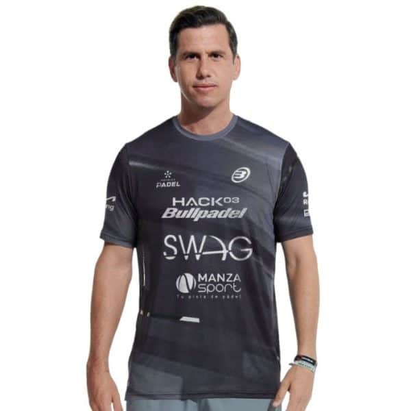 Camiseta Oficial Bullpadel Adula Paquito Navarro Negra