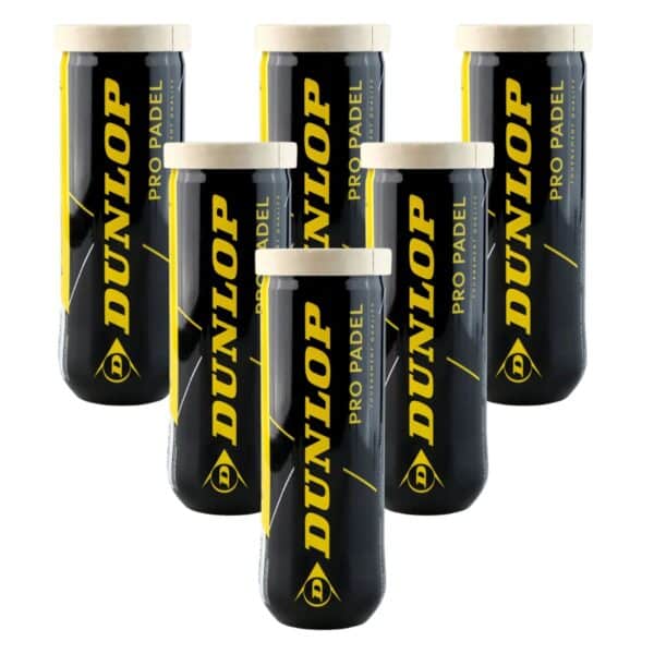 6 Botes pelotas Dunlop Pro Padel 6 Botes pelotas Dunlop Pro Padel