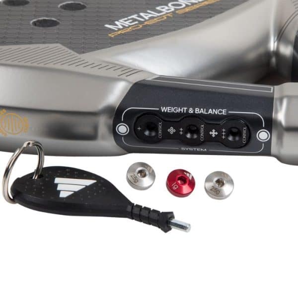 Detalle de los pesos de la pala Metalbone PRO EDT