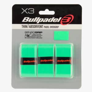 Blíster 3 overgrips Bullpadel verdes perforados