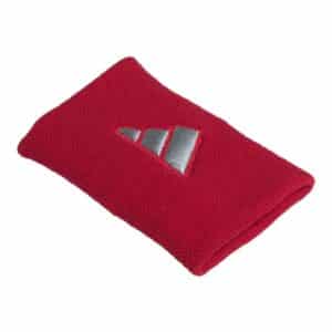 Muñequeras Adidas color rojo logo gris
