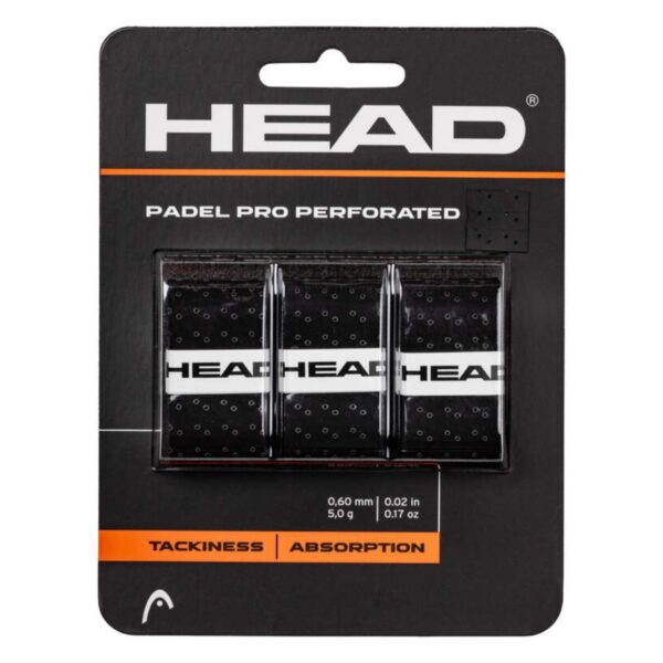 Blíster 3 Overgrips HEAD Padel Pro Perforados Negros