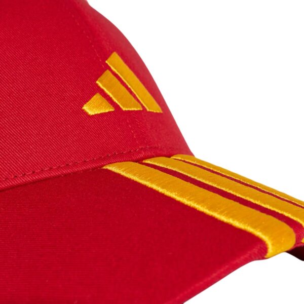Detalle de la Gorra Adidas Bball 3S NL Rojo/Amarillo