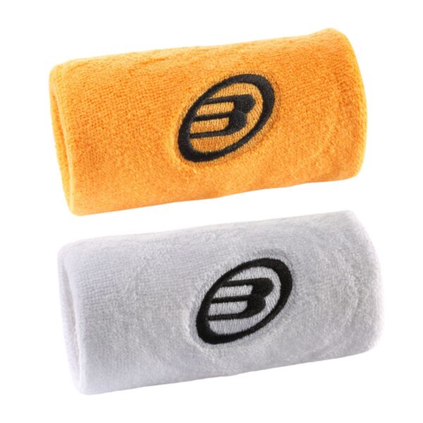 Pack 2 Muñequeras Bullpadel BPMU262 Blanco/Mandarina
