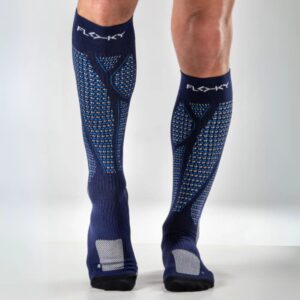 Detalle de los Calcetines Floky Run Up Long Azules