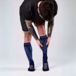 Detalle de los Calcetines Floky Run Up Long Azules