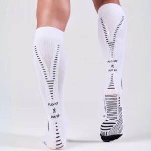 Detalle de los Calcetines Floky Run Up Long Blancos