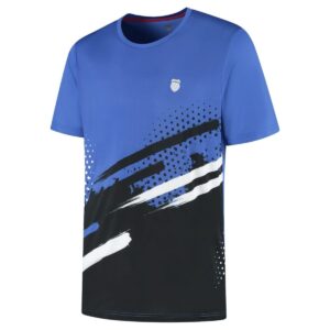 Camiseta K-Swiss Hypercourt Print Crew Stripe Azul/Negro
