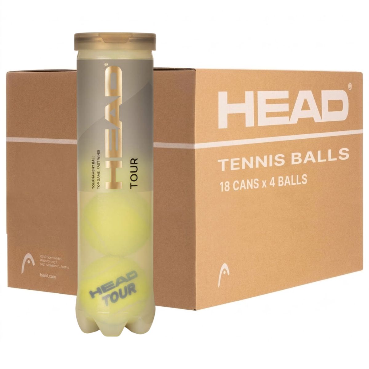 Cajón 18 botes pelotas de tenis HEAD Tour 4B