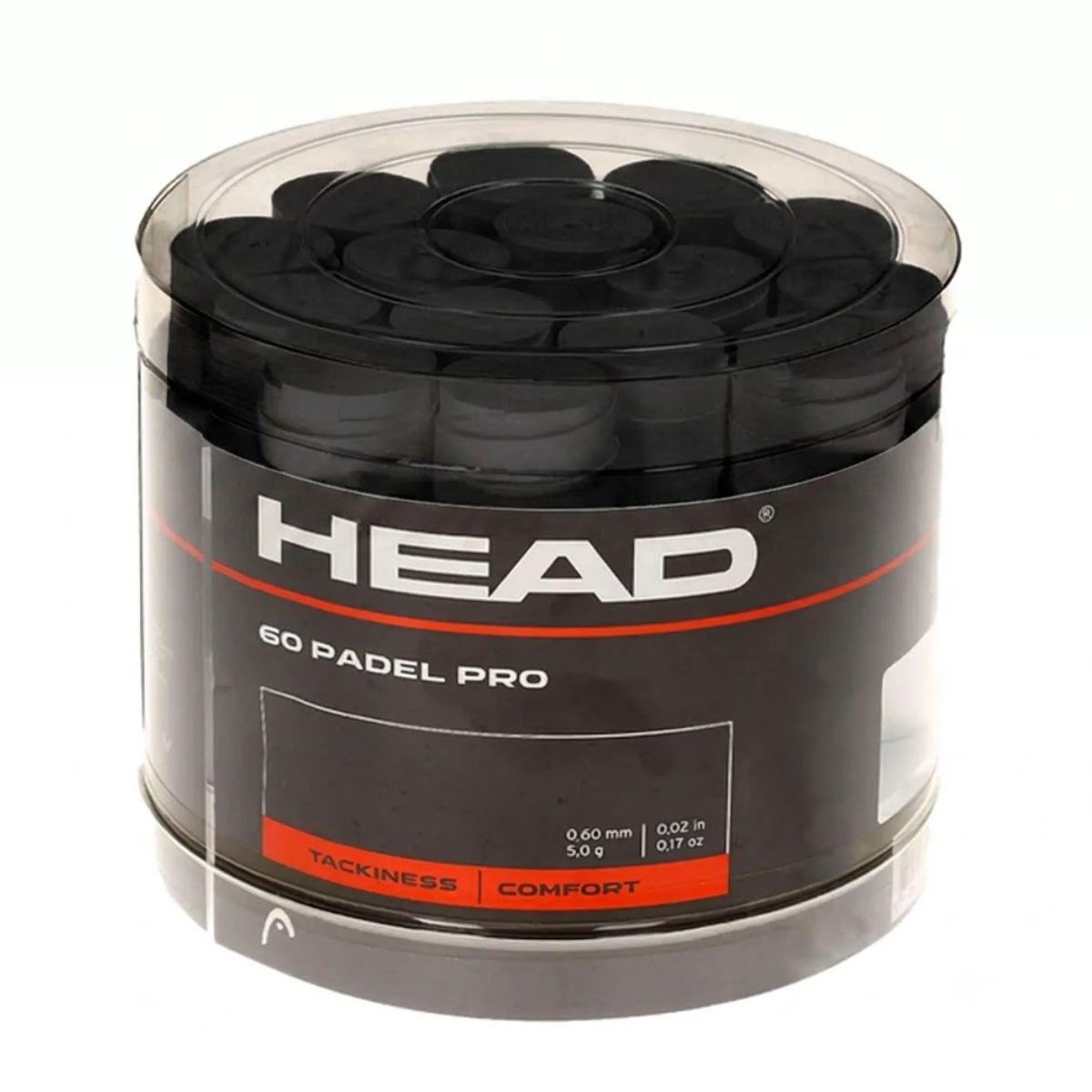 Tambor 60 Overgrips HEAD Padel Pro Lisos Negro